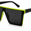 Flat top Sunglasses with green sandwich trim