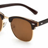 Stylish women's sunglasses with brown lenses and gold accents, UV protection, polarized