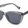 Gray sunglasses with dark lenses