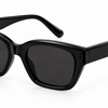 Brandi black square sunglasses with dark lenses and broad temples