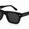 Lauren black square sunglasses with softly structured frame and subtle temple detailing