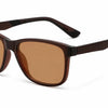 Brown-tinted square sunglasses with sleek frames for women's fashion