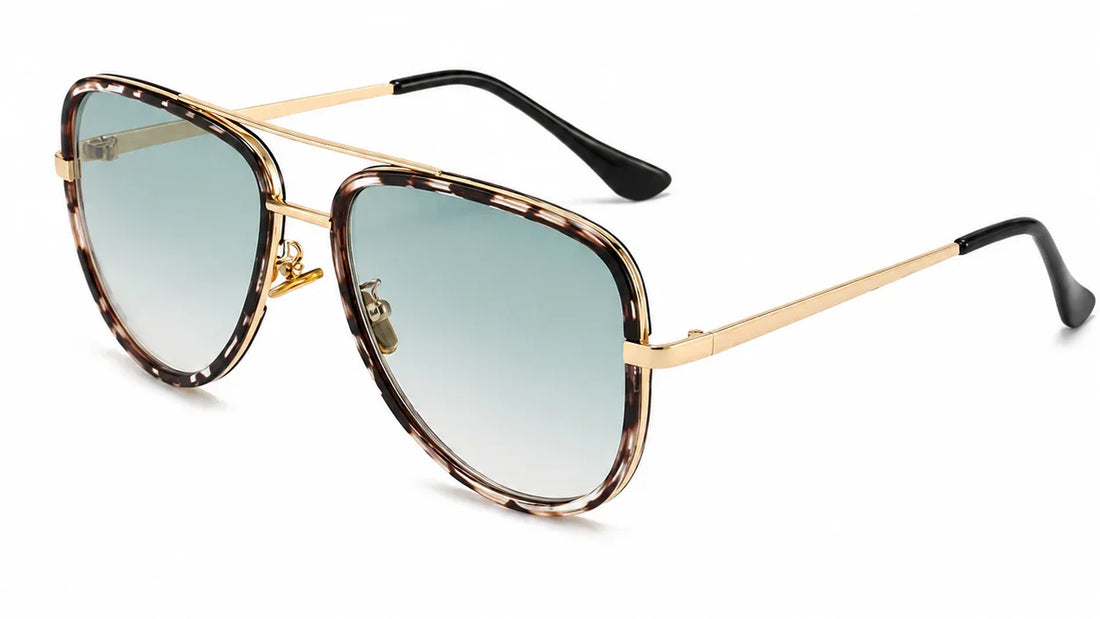 quay inspired gold frame ladies aviator sunglasses