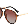 Tortoiseshell aviator sunglasses with gradient lenses and gold accents, stylish women's UV protection shades