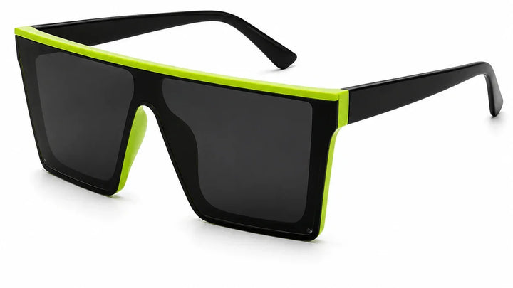Flat top Sunglasses with green sandwich trim 