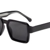 Black square-frame sunglasses with UV protection and polarization for women