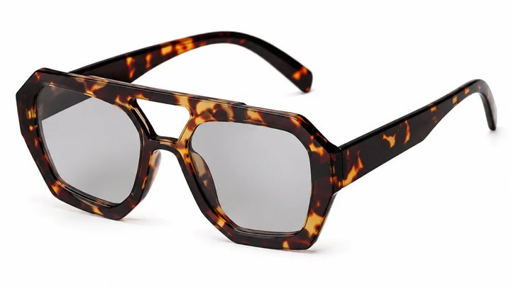 stylish double bridge pilot sunglasses