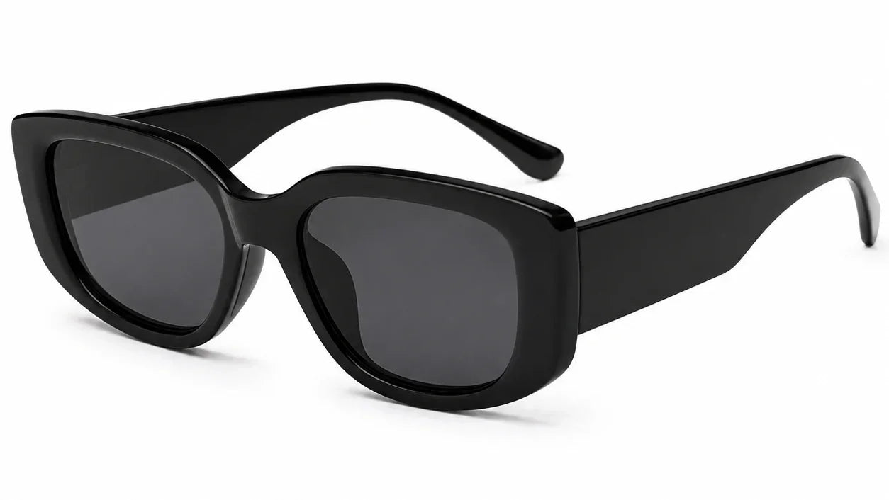 Stylish black cat-eye sunglasses with UV protection and polarization for women