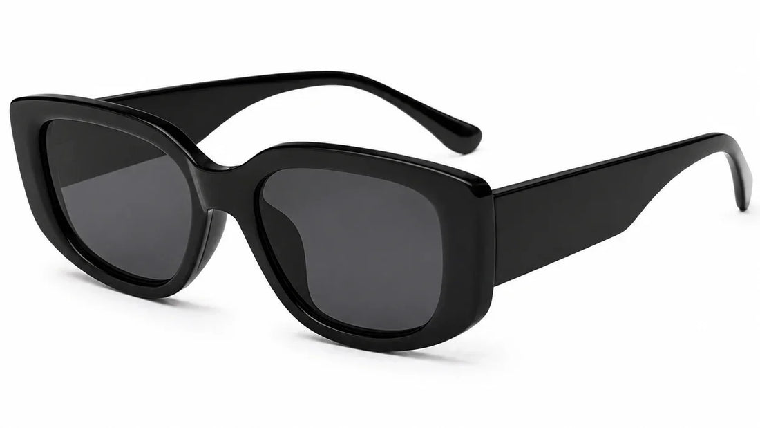 Stylish black cat-eye sunglasses with UV protection and polarization for women