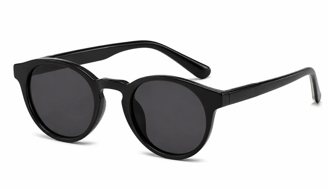polarised black sunglasses with round frame
