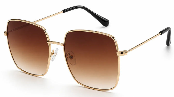 square frame aviators gold tea