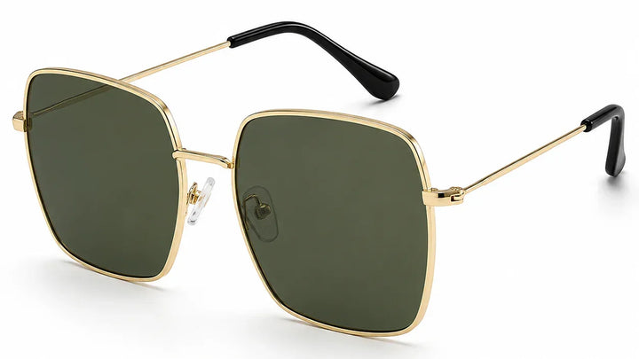 black gold ladies square frame aviators