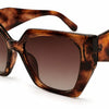 Tortoiseshell cat-eye sunglasses with brown gradient lenses, stylish women's UV protection shades