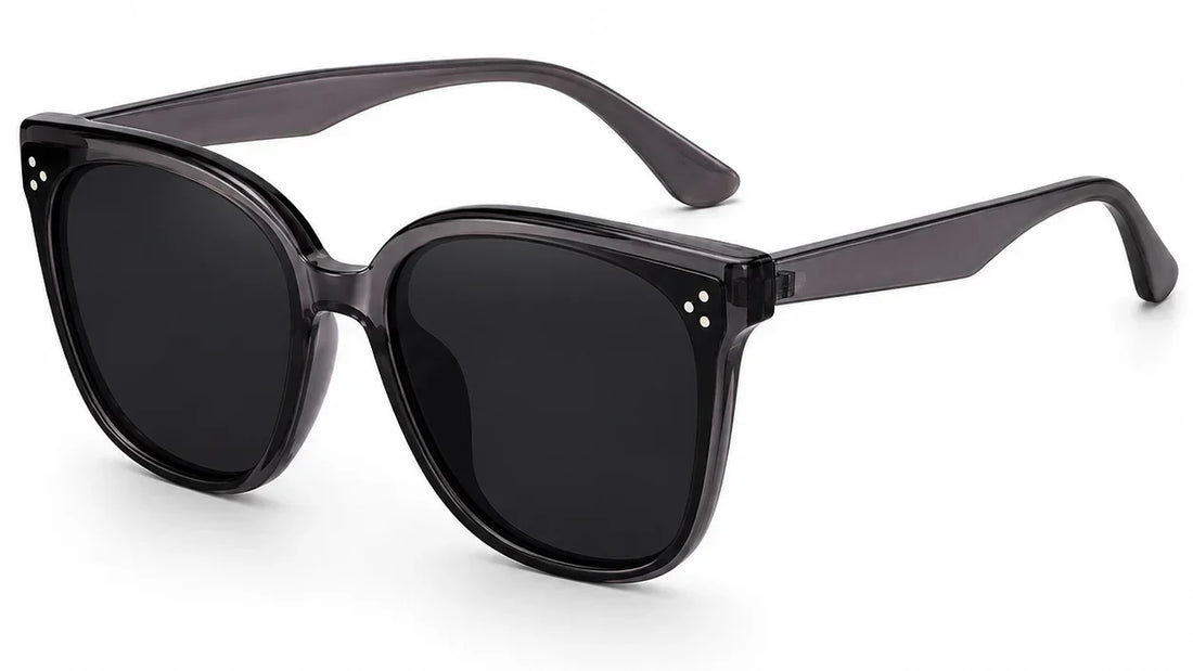 Stylish black cat-eye sunglasses with UV protection and polarization for women