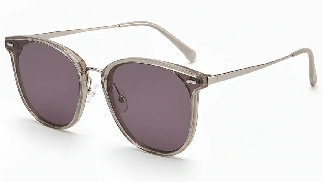 Stylish women's sunglasses with UV protection, polarized lenses, and modern translucent frame design