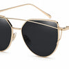 Nicole cat-eye sunglasses by Fox Shades with black frame and dark tinted lenses