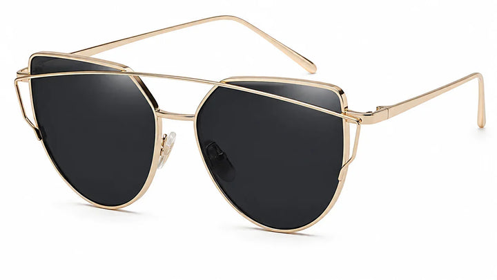 Nicole cat-eye sunglasses by Fox Shades with black frame and dark tinted lenses