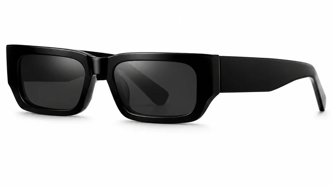 Stylish black square sunglasses with UV protection and polarization for women
