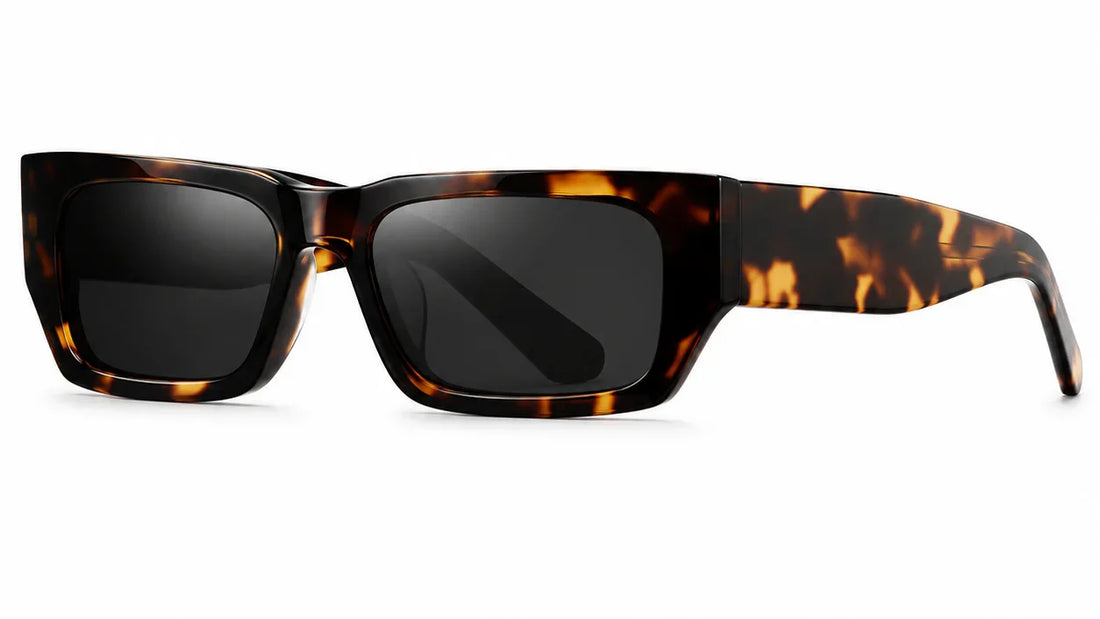 Tortoiseshell square sunglasses with polarized UV protection lenses for women