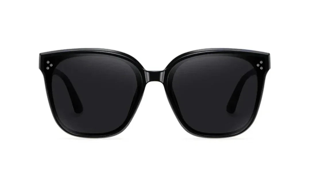 Stylish black cat-eye sunglasses with UV protection and polarization for women