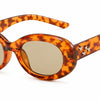 Tortoiseshell oval sunglasses with star accents, polarized lenses, UV protection for women