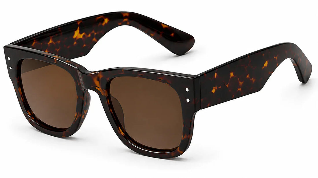 Tortoiseshell women's sunglasses with brown polarized lenses, stylish UV protection eyewear