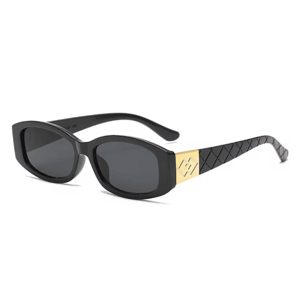 small frame with gold trim ladies sunglasses