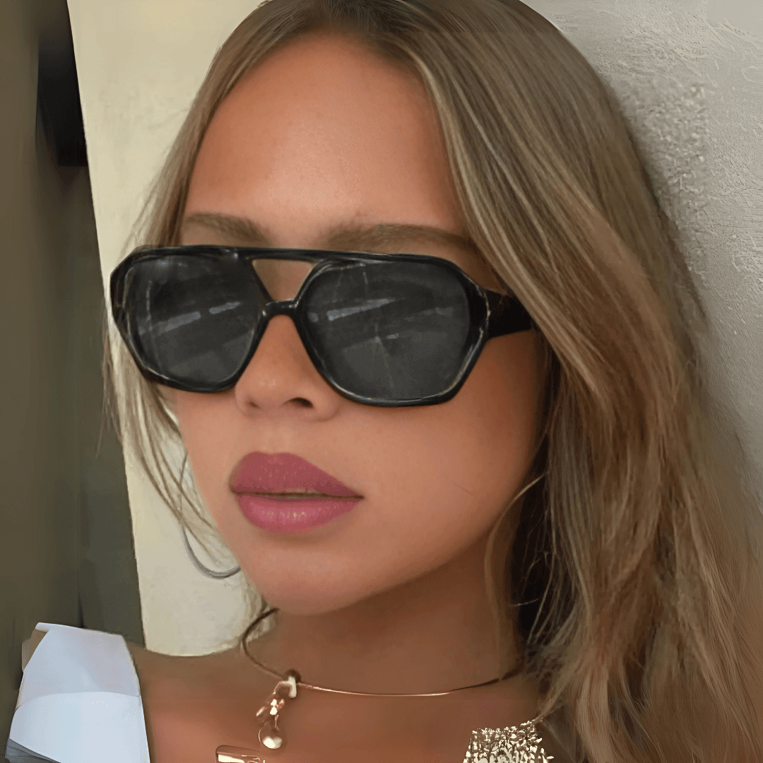 Oversized ladies sunglasses with double bridge 
