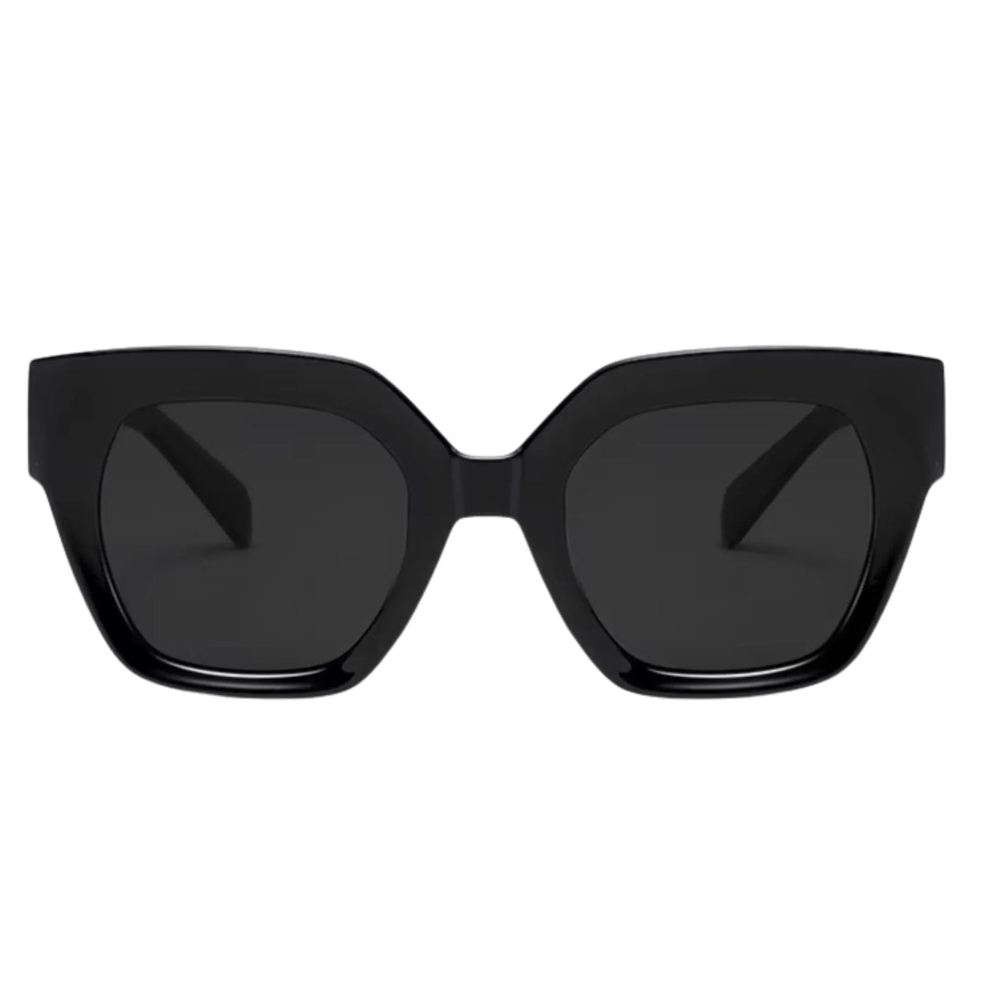 Stylish black cat-eye sunglasses with UV protection and polarization for women
