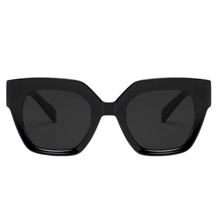 Stylish black cat-eye sunglasses with UV protection and polarization for women