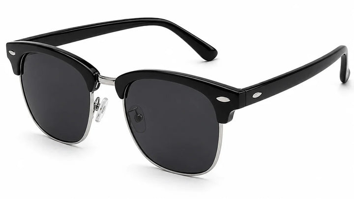 black silver ray ban style sunglasses
