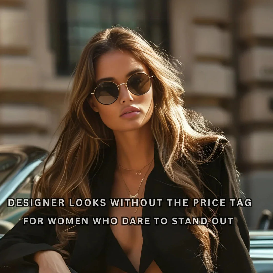Stylish round sunglasses for women, UV protection, trendy designer look, affordable luxury