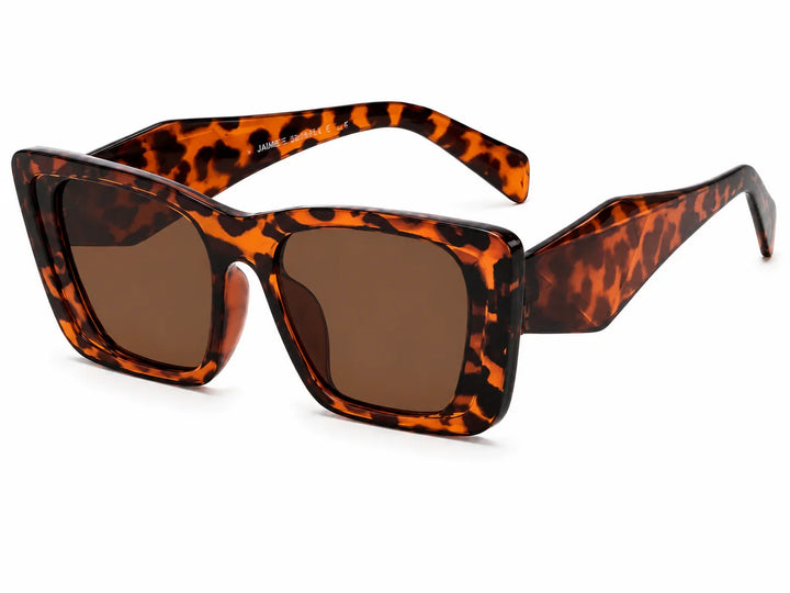 Jaimee Fashion Vintage sunglasses by Fox Shades with tortoise oversized cat-eye frame and brown tinted lenses.