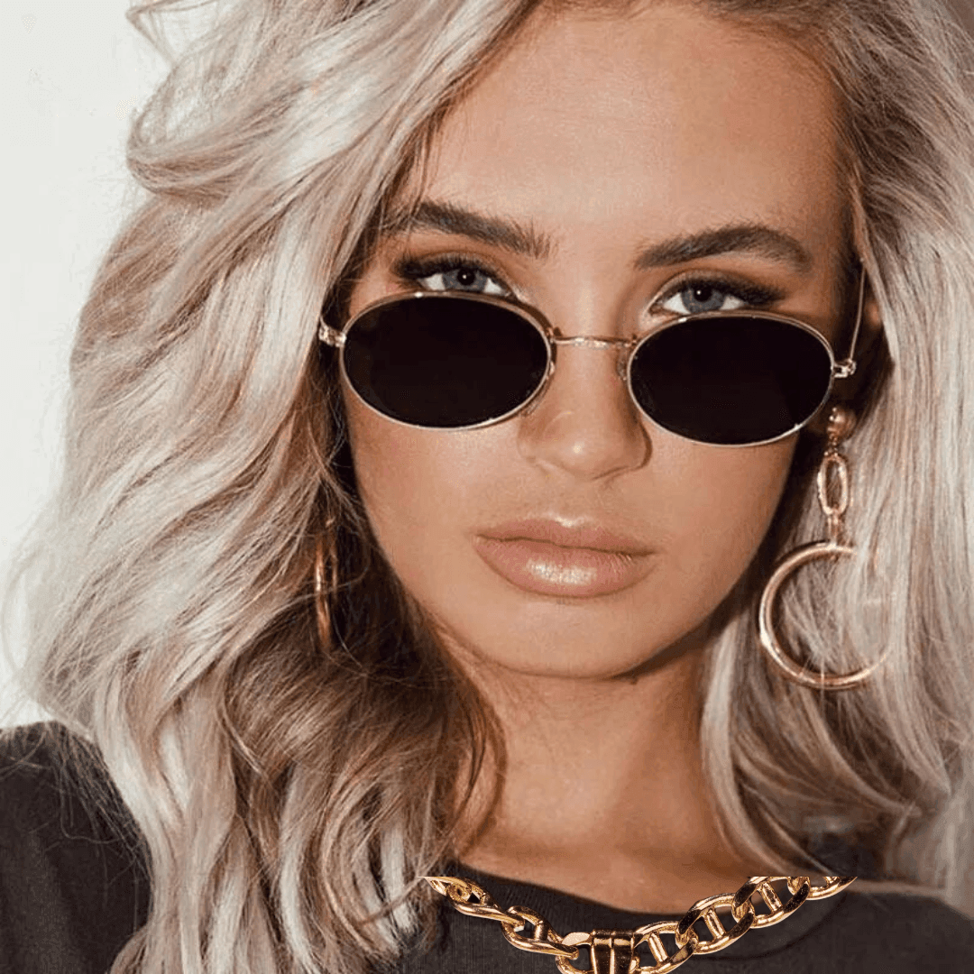 Women’s vintage metal round sunglasses