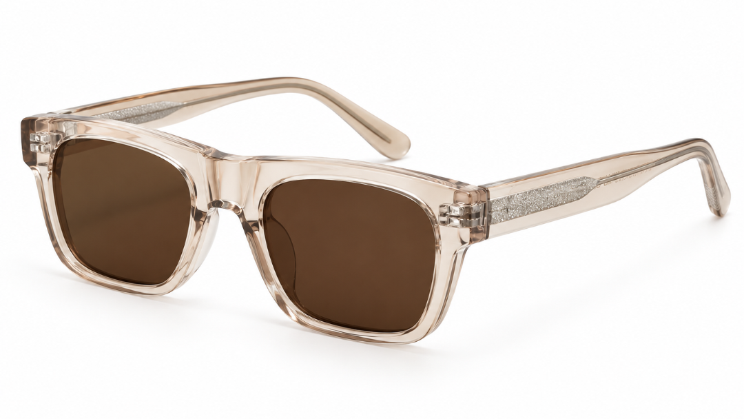 Lauren Champagne square sunglasses with transparent frame