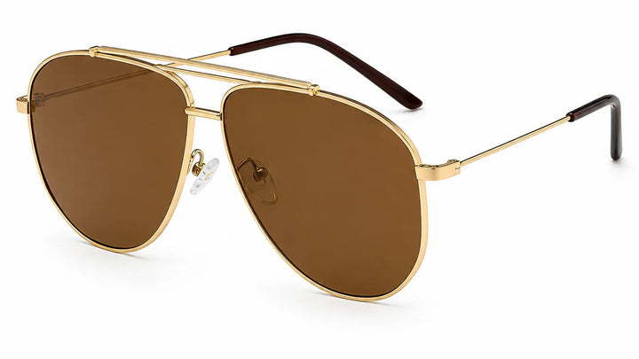 oversize gold tea aviators