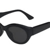 Black cat-eye sunglasses with UV protection and polarization for women, stylish and trendy design