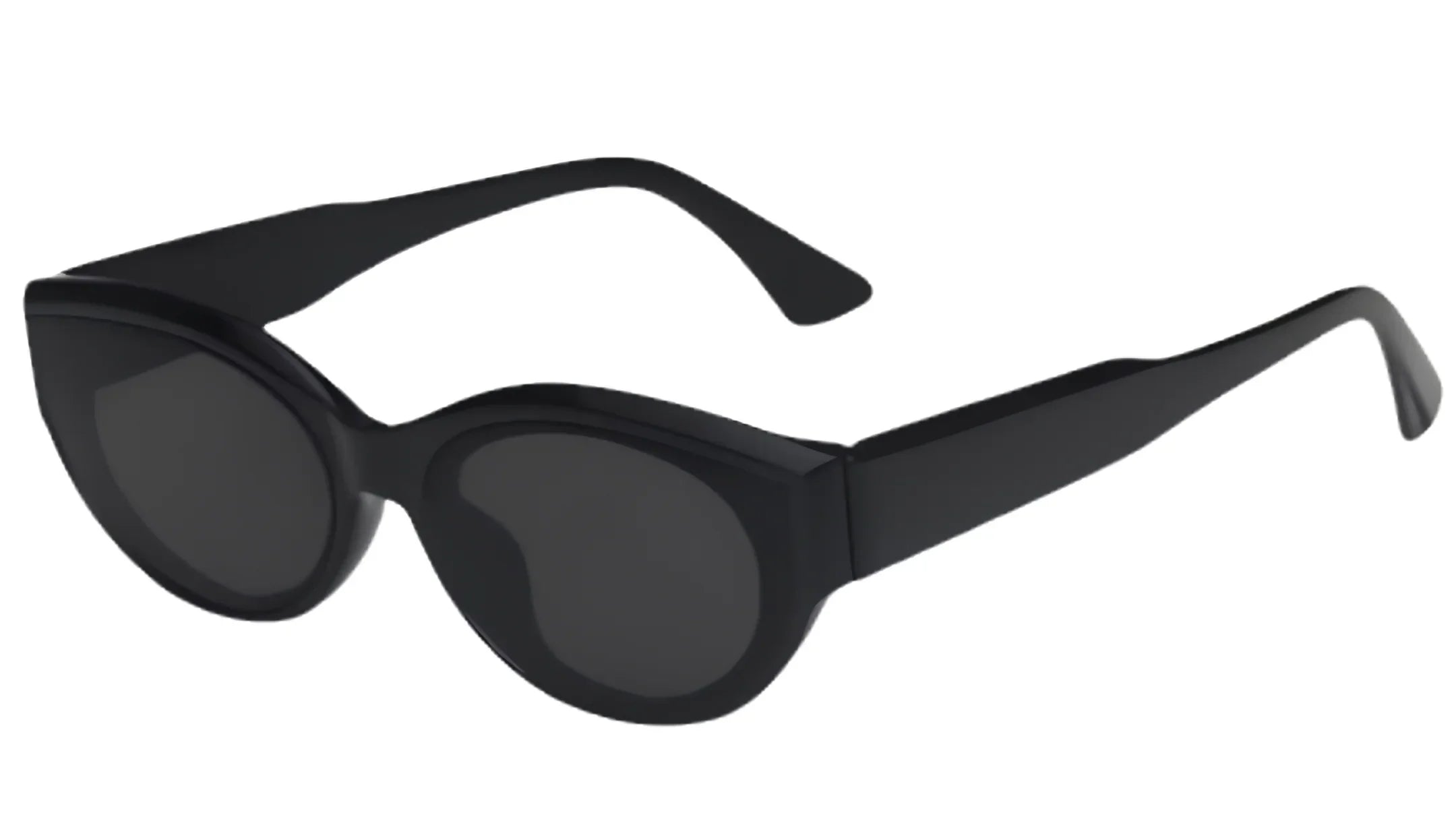 Black cat-eye sunglasses with UV protection and polarization for women, stylish and trendy design