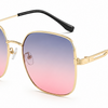 blue pink gradient ladies square frame sunglasses