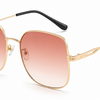 gold tea square frame ladies aviator sunglasses