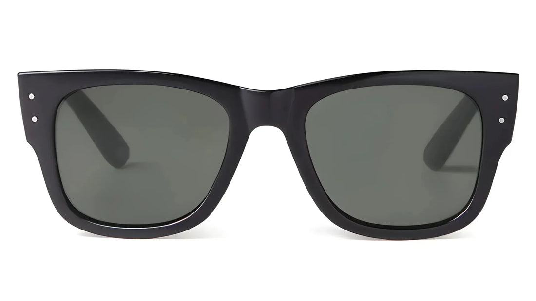 Stylish black wayfarer sunglasses with polarized lenses and UV protection for women