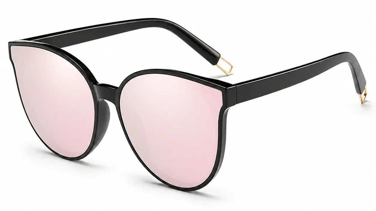 pink mirror ladies cat eye sunglasses