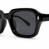 Black oversized square sunglasses with diamond accent, UV protection, polarized lenses for women